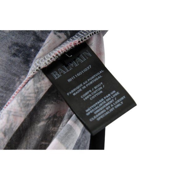 Balmain Mens Sunset Palm Coin Logo T Shirt Size Large Ombre Pink Blue Cotton - Picture 5 of 6